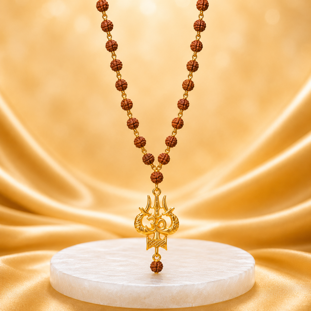 Mahakal Locket with Rudraksha Mala - Free Rudraksha Bracelet
