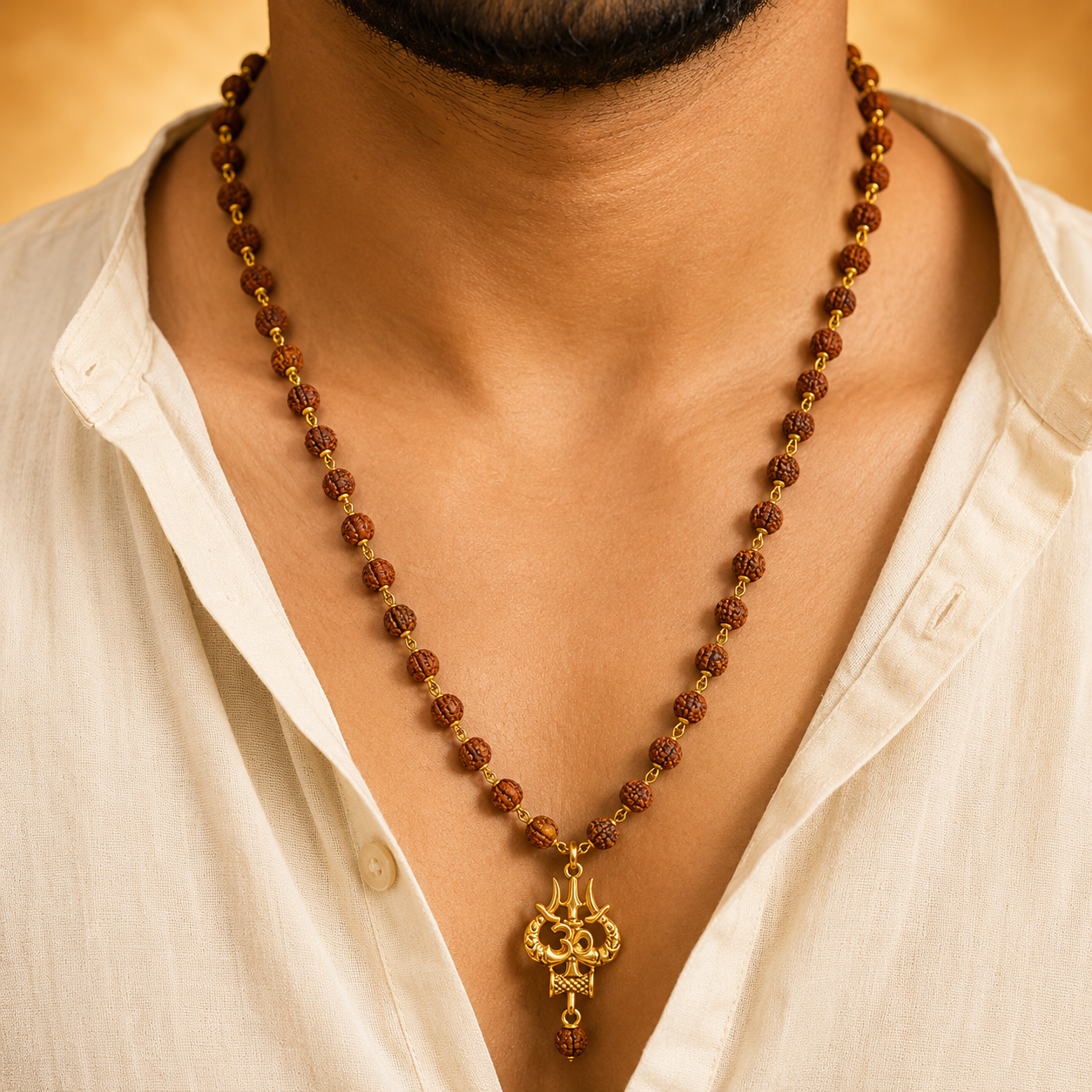 Mahakal Locket with Rudraksha Mala - Free Rudraksha Bracelet