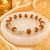 5 Face Rudraksha Bracelet In Pure Silver Capping