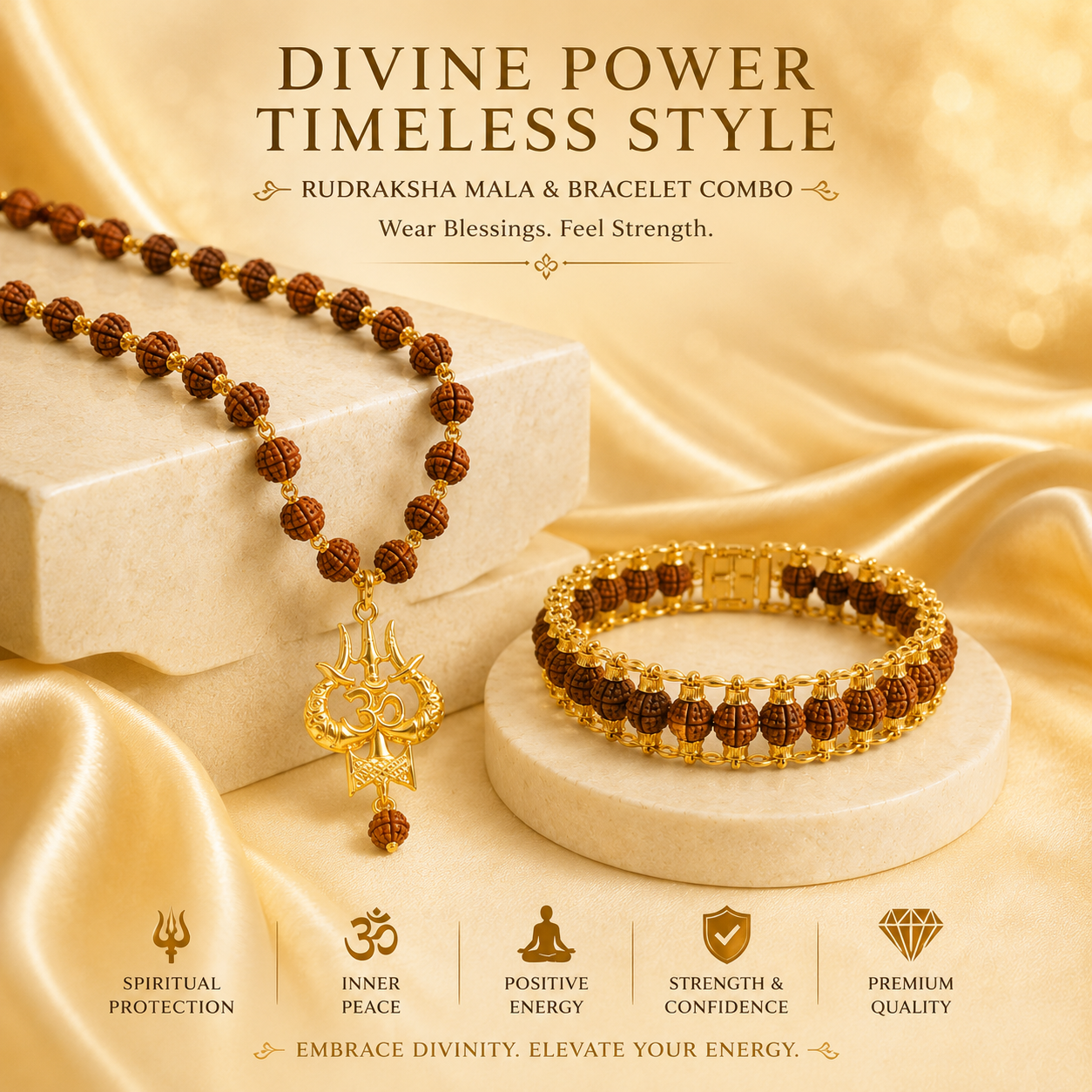 Mahakal Mala and Bracelet Combo