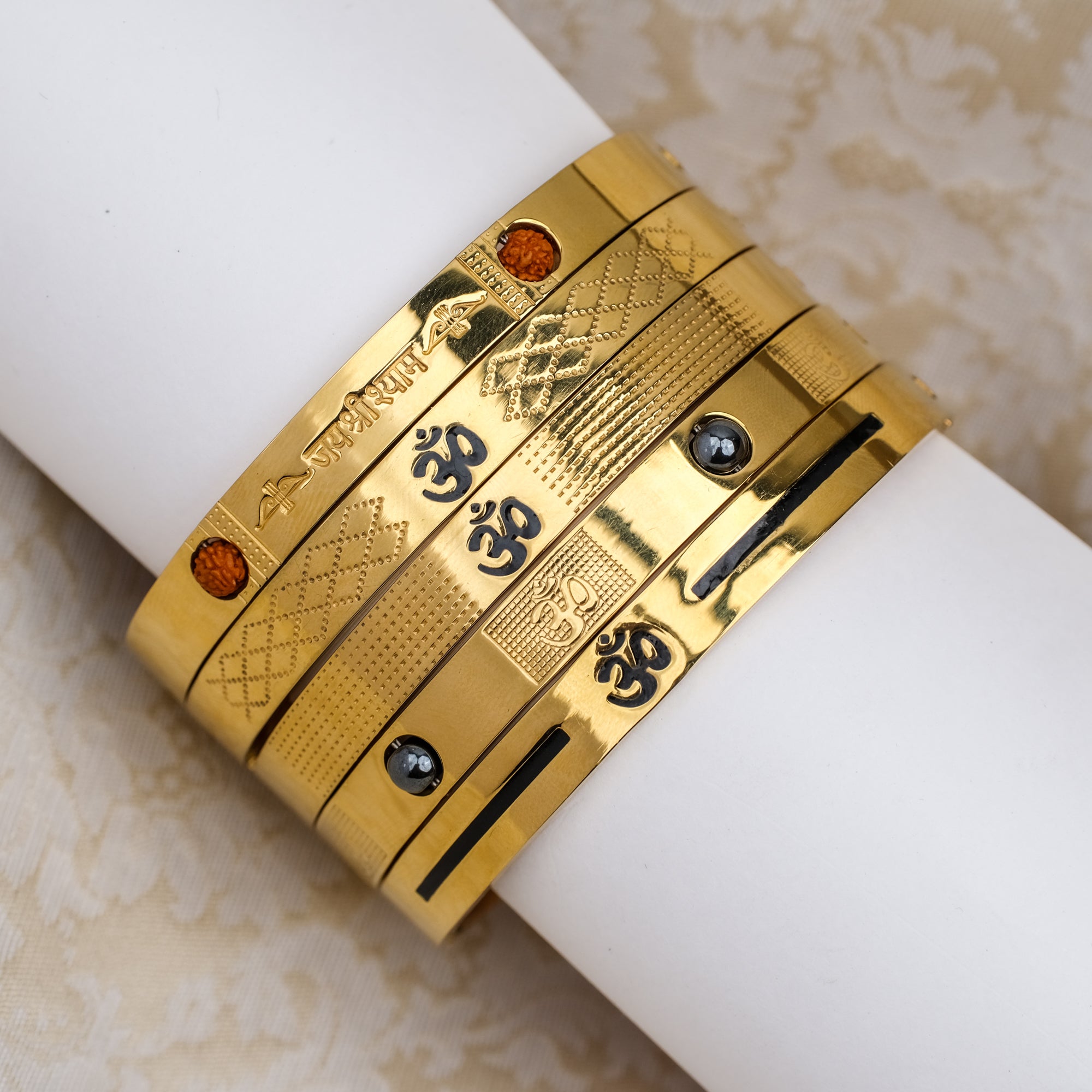 The Resilience Kada ( 18 K Gold Plated ) - Om2