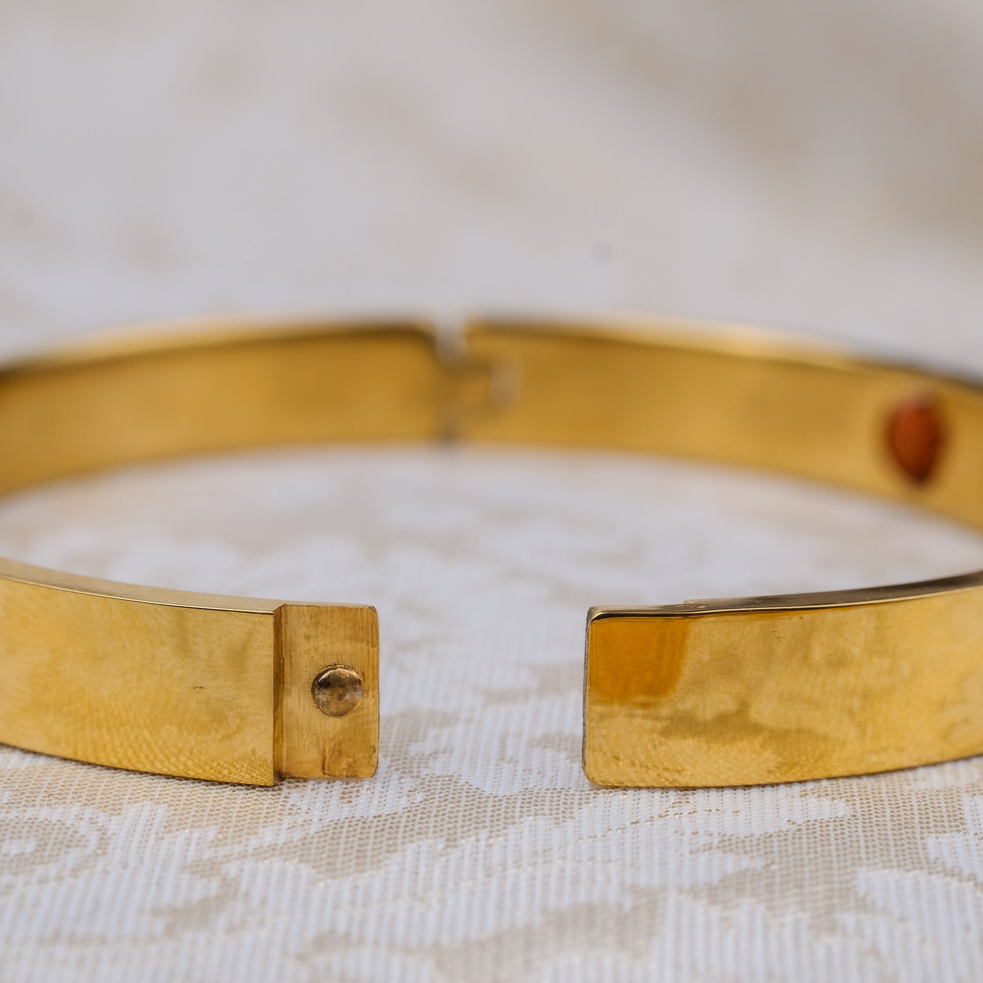 The Resilience Kada ( 18 K Gold Plated ) - Rudraksha