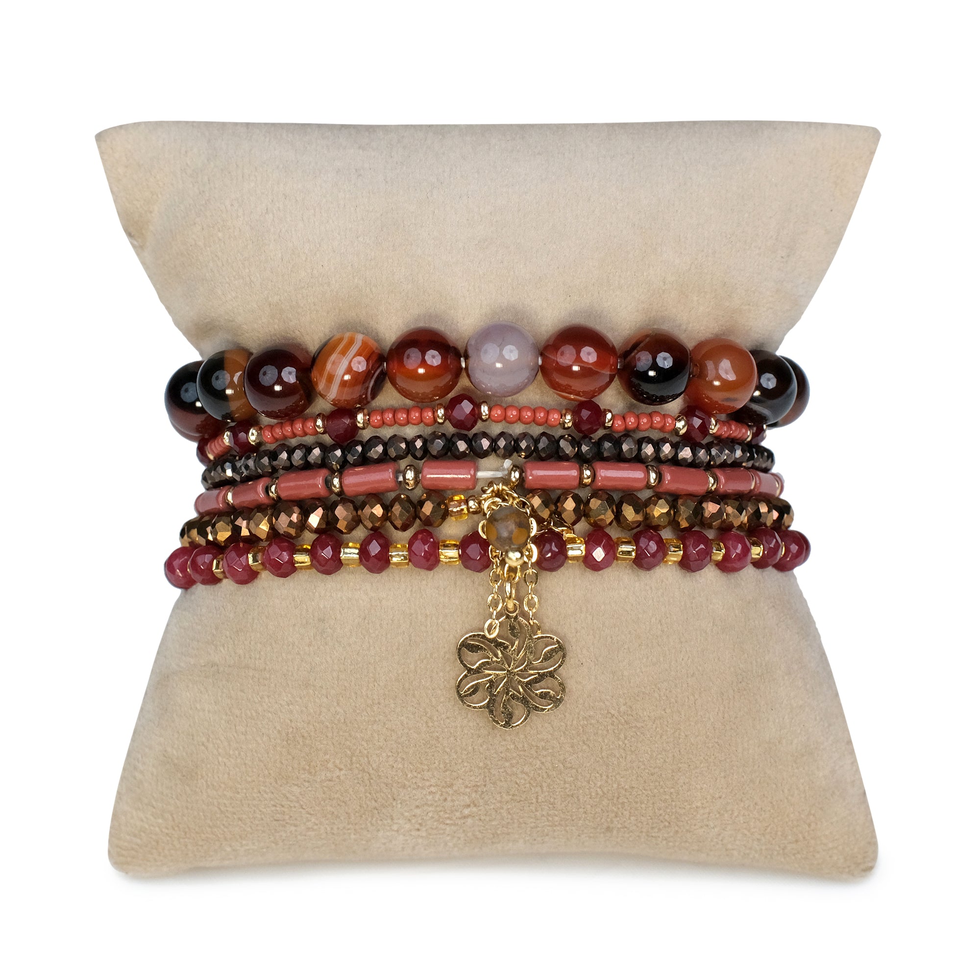 The Confidence Booster Stack - Carnelian ( Set of 6 Bracelets )