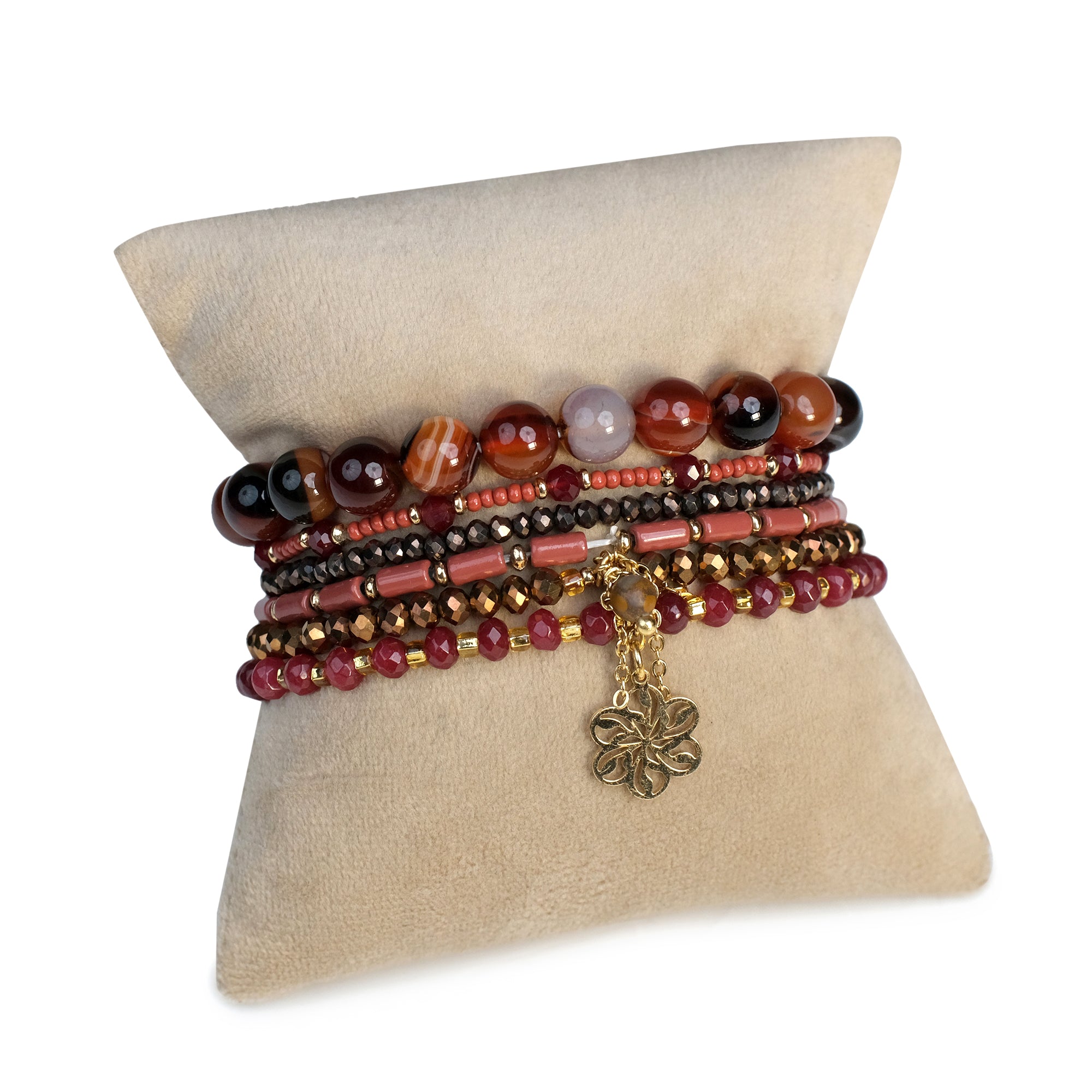 The Confidence Booster Stack - Carnelian ( Set of 6 Bracelets )
