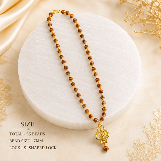 Mahakal Locket with Rudraksha Mala - Free Rudraksha Bracelet