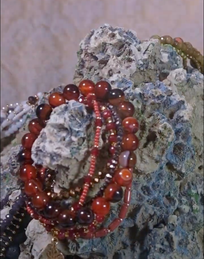 The Confidence Booster Stack - Carnelian ( Set of 6 Bracelets )