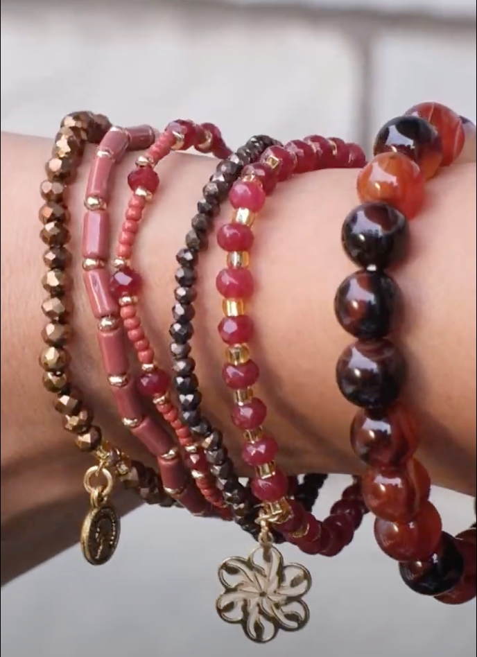 The Confidence Booster Stack - Carnelian ( Set of 6 Bracelets )