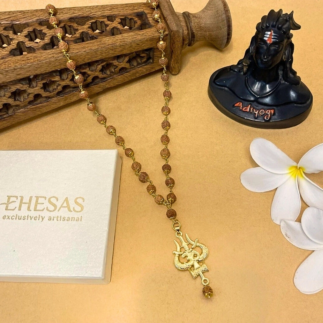 Mahakal Locket with Rudraksha Mala - Free Rudraksha Bracelet