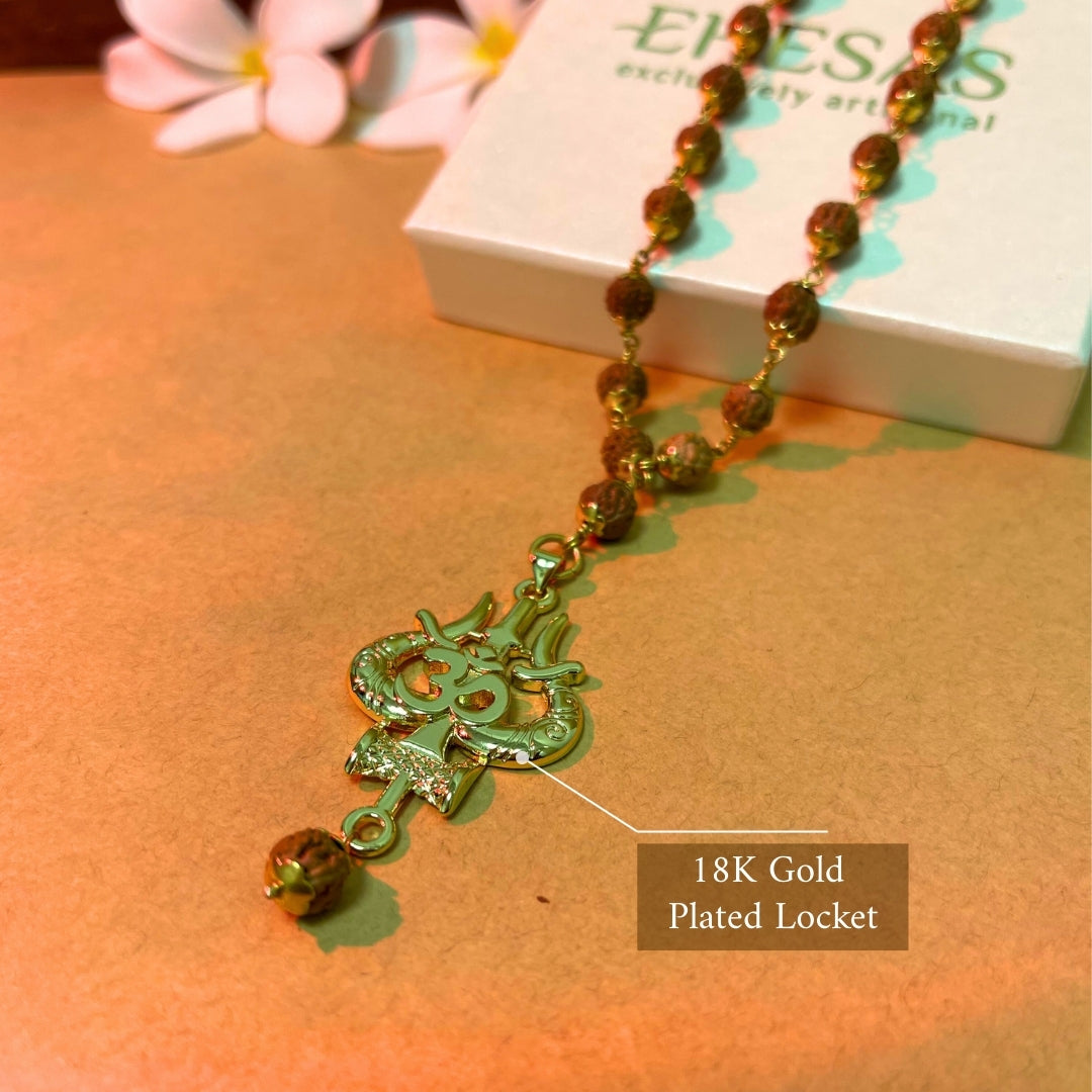 Mahakal Locket with Rudraksha Mala - Free Rudraksha Bracelet