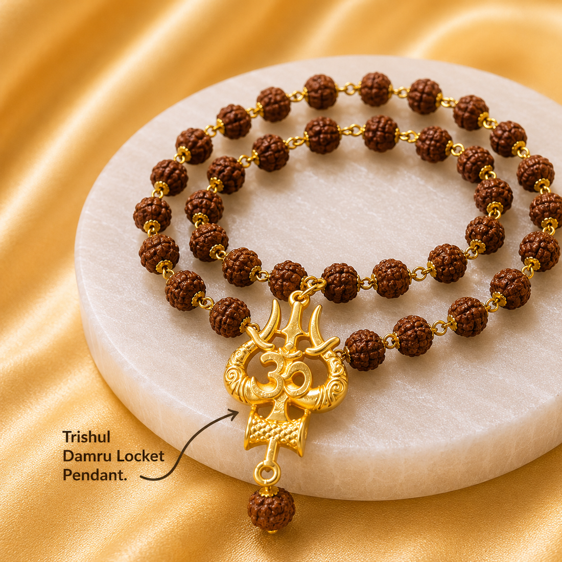 Mahakal Locket with Rudraksha Mala - Free Rudraksha Bracelet