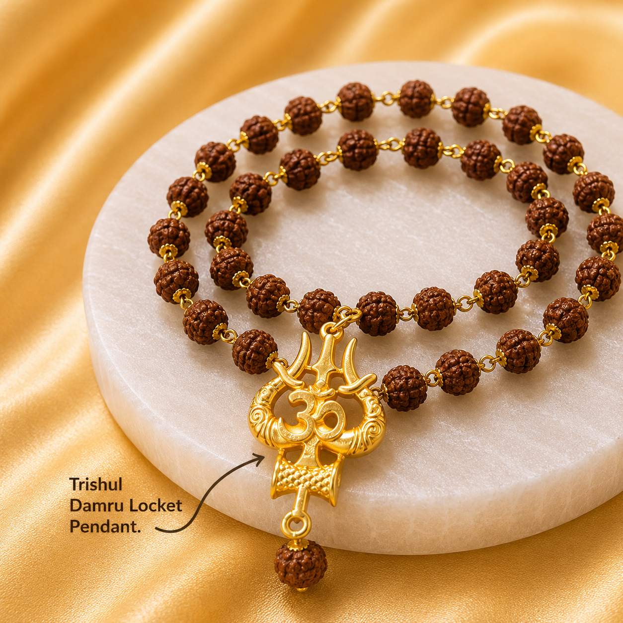 Mahakal Locket with Rudraksha Mala - Free Rudraksha Bracelet