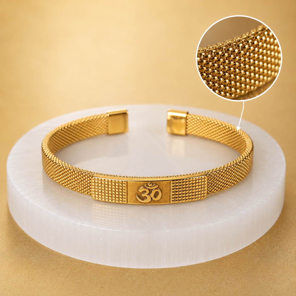The Resilience Cuff 22k Gold Plated - Om 3