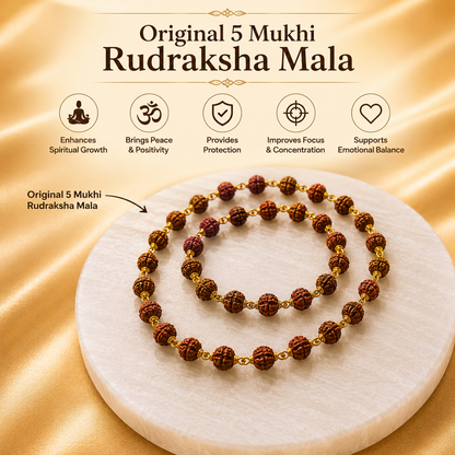 Mahakal Locket with Rudraksha Mala - Free Rudraksha Bracelet