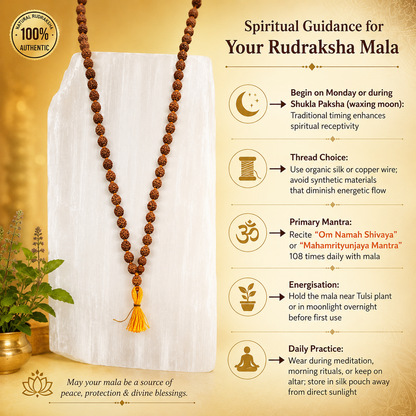 Authentic 5 Mukhi (Five-faced) Rudraksha Mala