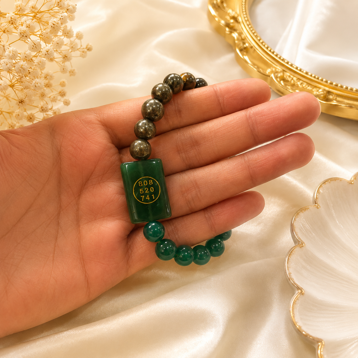 Money Magnet Crystal Bracelet with Free Selenite Charging Plate