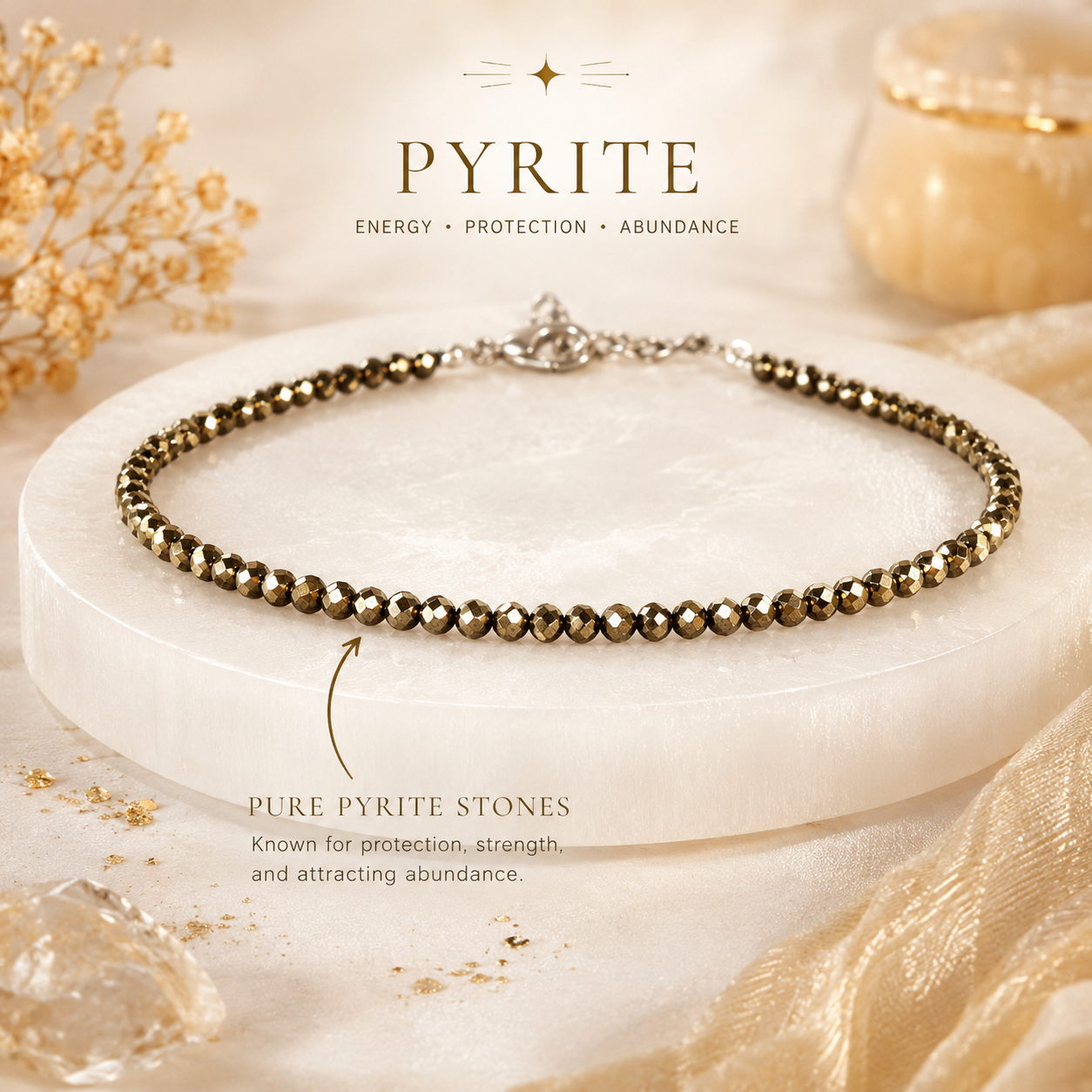 Raw Pyrite Anklet (Pack of 2)
