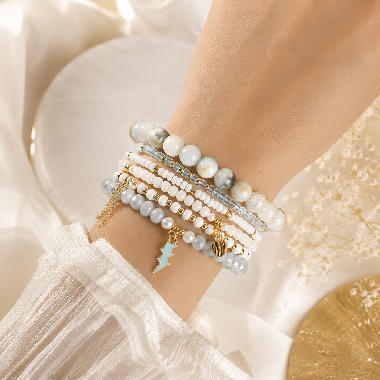 Moonstone ( Set of 6 Bracelets )