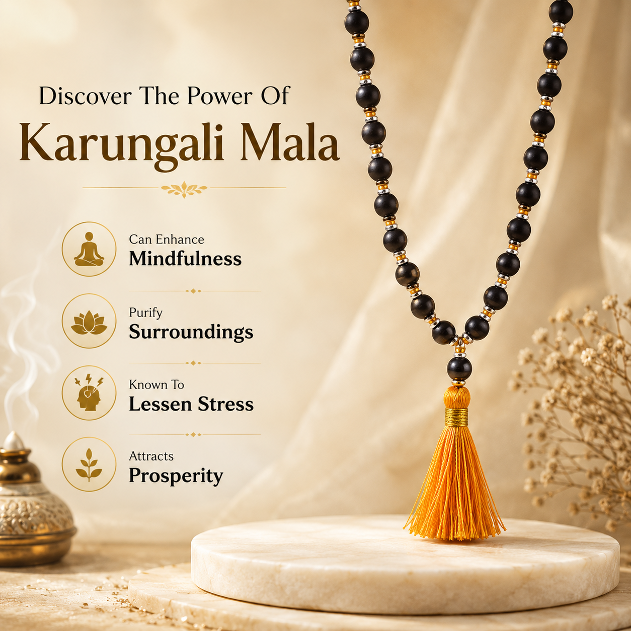 Original Karungali Mala ( Ebony Wood )