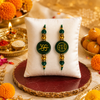 GREEN JADE ROUND ZIBU RAKHI ( PACK OF 2 )