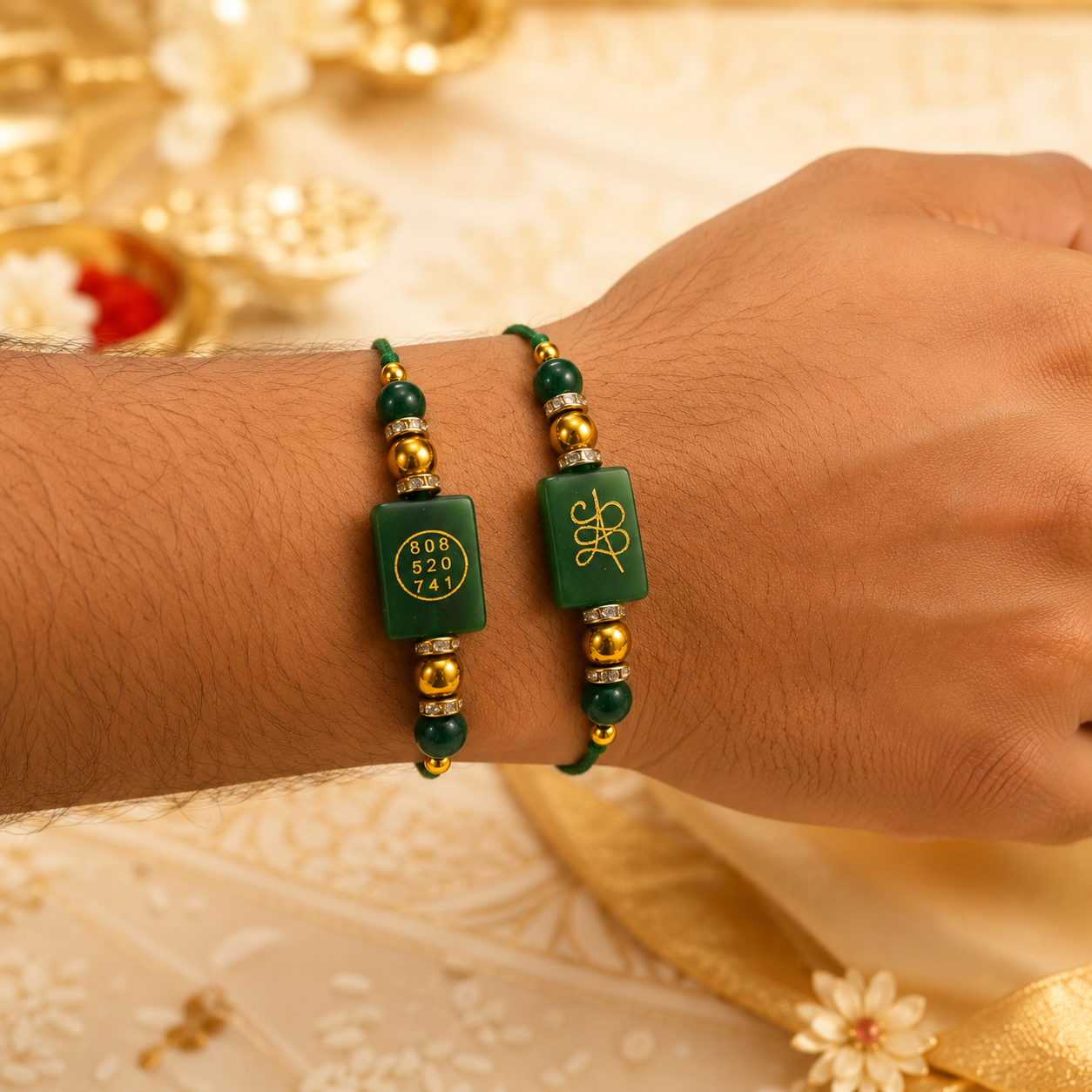 Green Jade Zibu Rakhi ( PACK OF 2 )