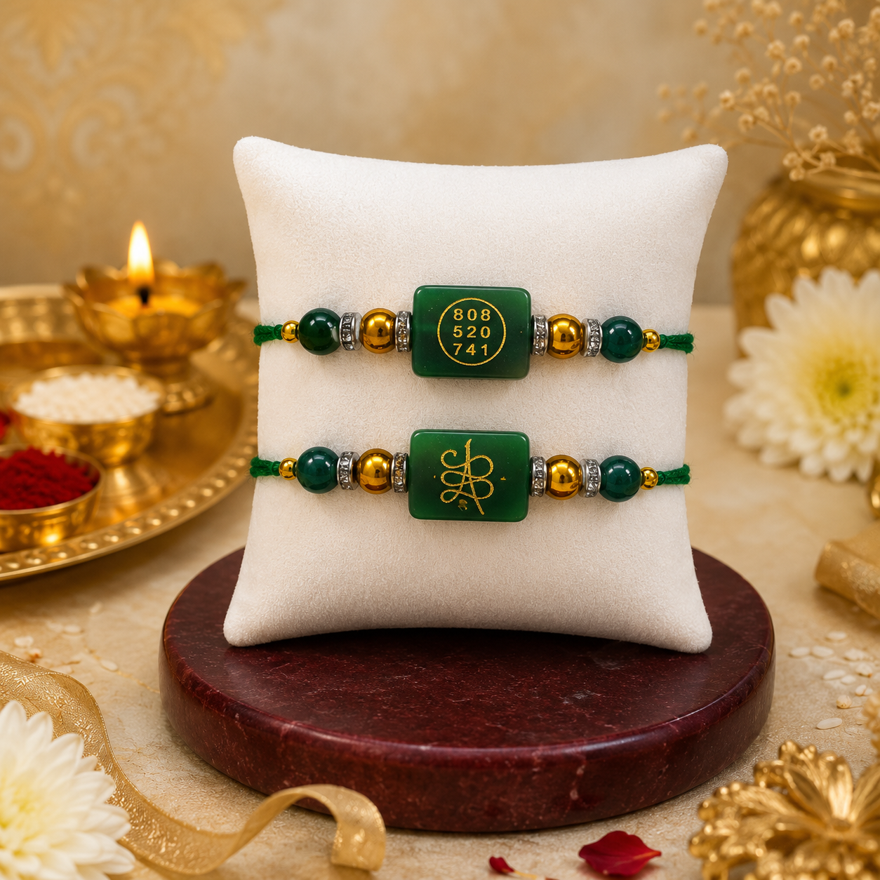 Green Jade Zibu Rakhi ( PACK OF 2 )