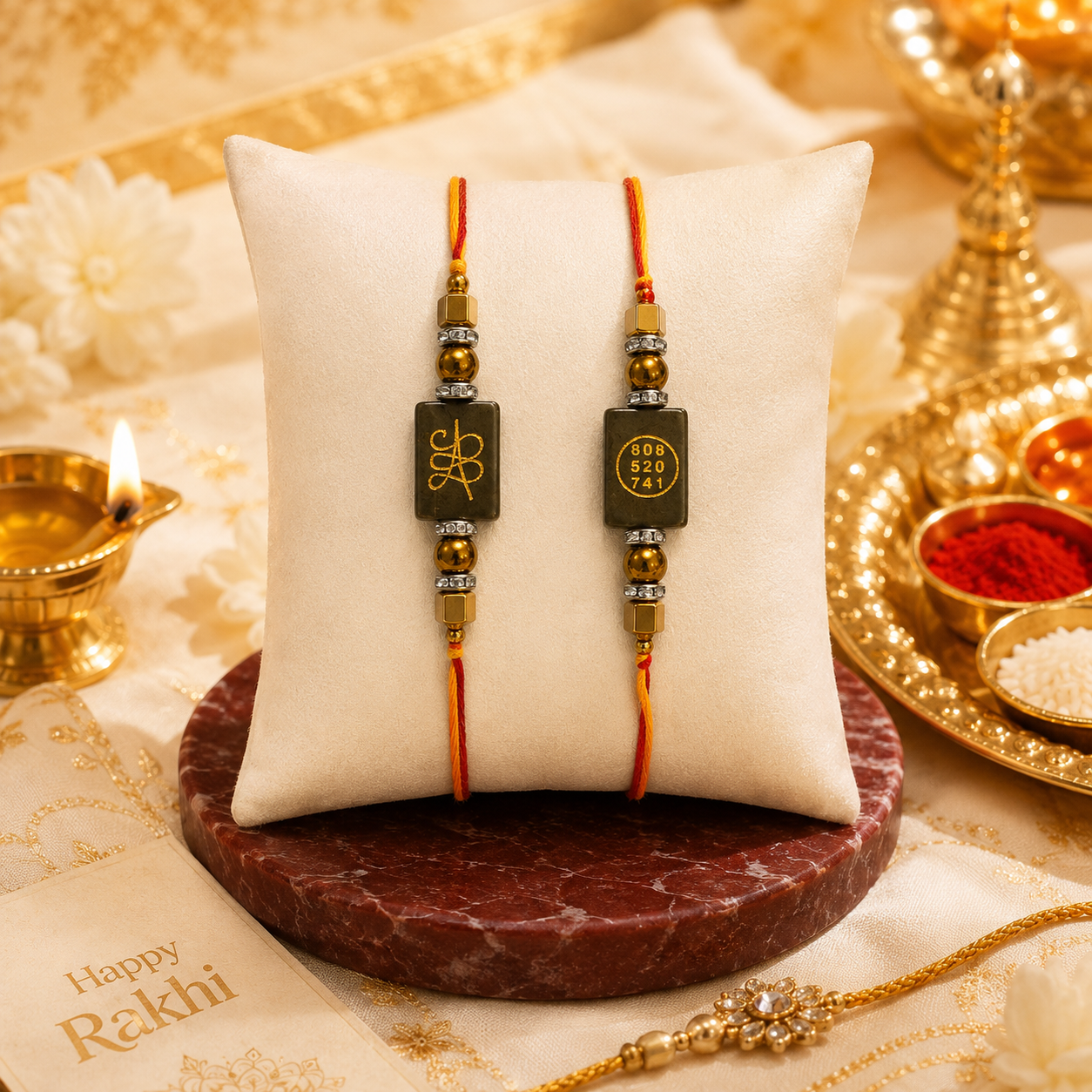 Pyrite Zibu Rakhi – Sacred Bar ( PACK OF 2 )