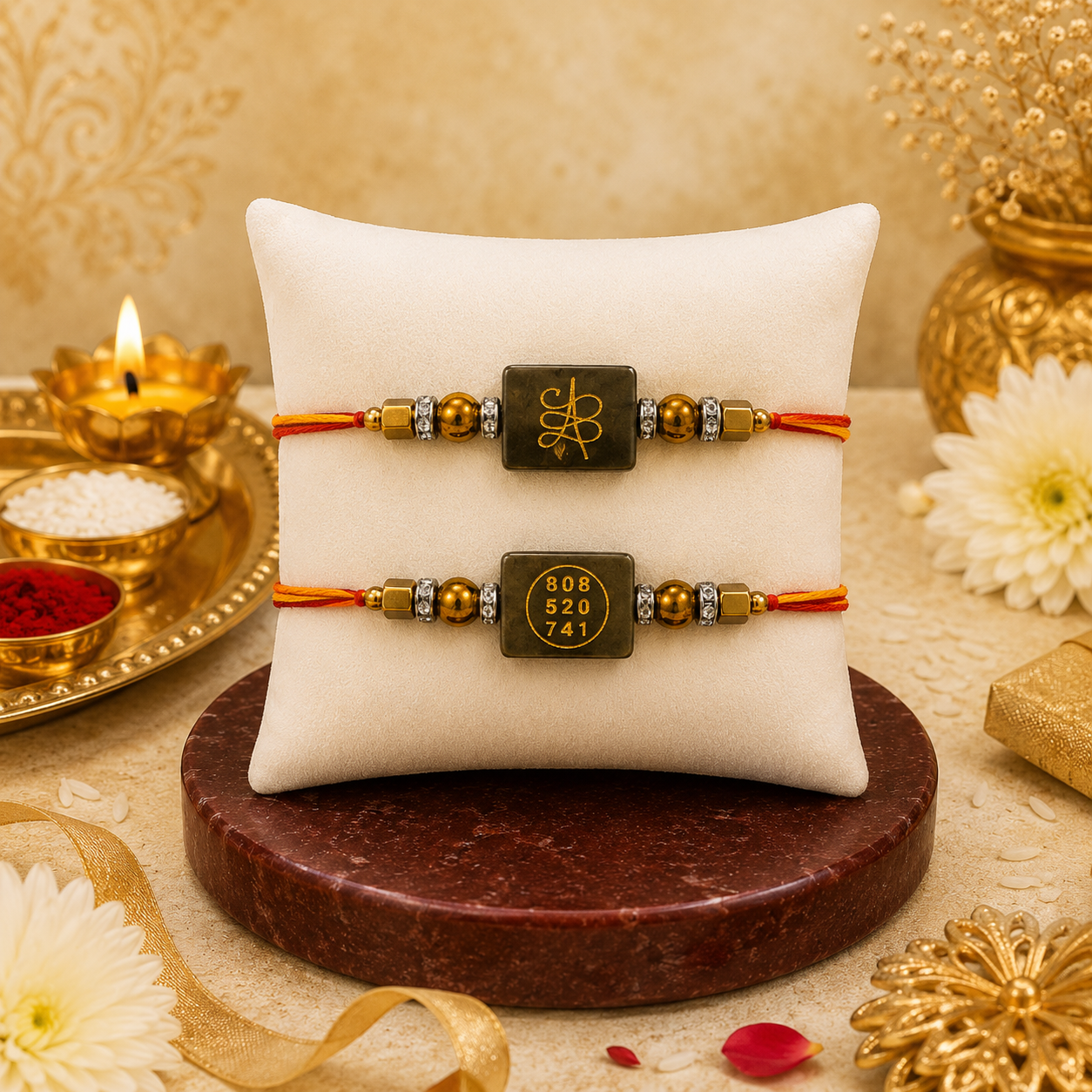 Pyrite Zibu Rakhi – Sacred Bar ( PACK OF 2 )