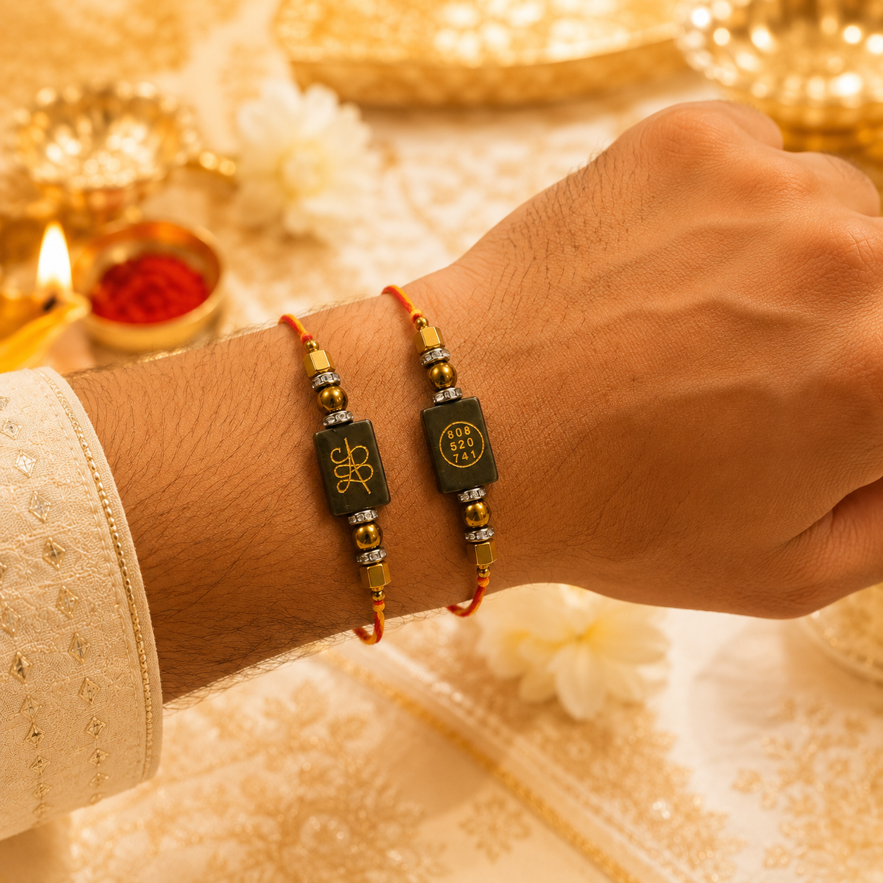 Pyrite Zibu Rakhi – Sacred Bar ( PACK OF 2 )
