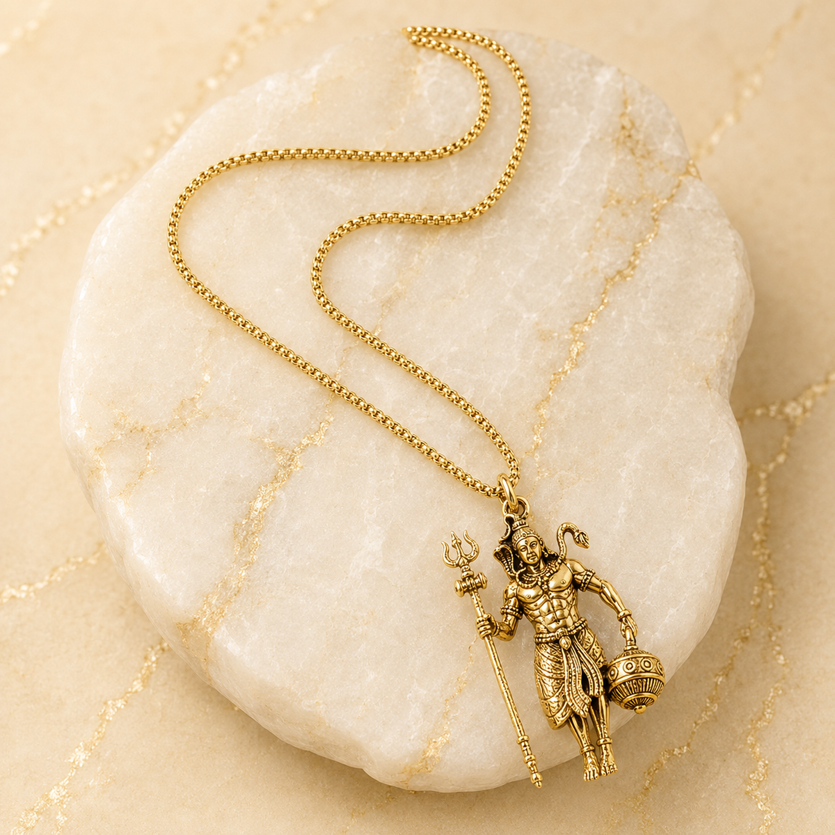Rudra Hanuman Locket with Chain (Gold Plated)