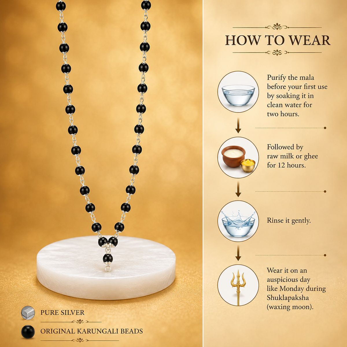 The Original Karungali Mala (In Pure Silver)