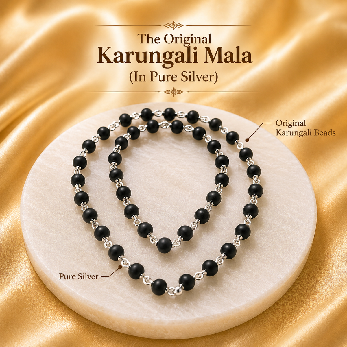 The Original Karungali Mala (In Pure Silver)