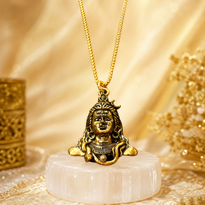 AdiYogi Locket with Chain (24K Gold Plated) - Free Rudraksha Bracelet