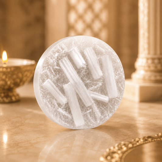Natural Raw Selenite Plate – Moroccan Crystal Charging Stone