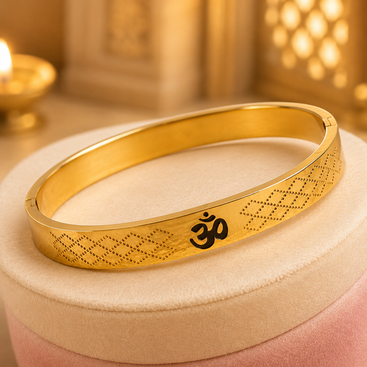 The Resilience Kada ( 18 K Gold Plated ) - Om 1