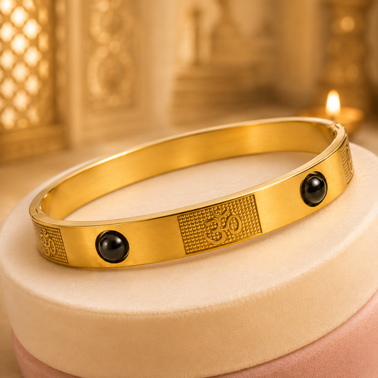 The Resilience Kada ( 18 K Gold Plated ) - Pyrite