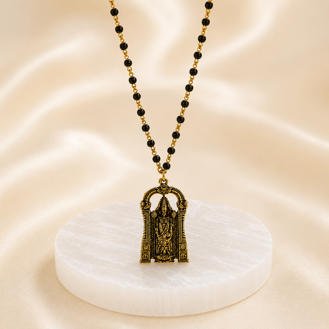 Shri Venkateshwara Mala(Gold Plated) - Free Rudraksha Bracelet
