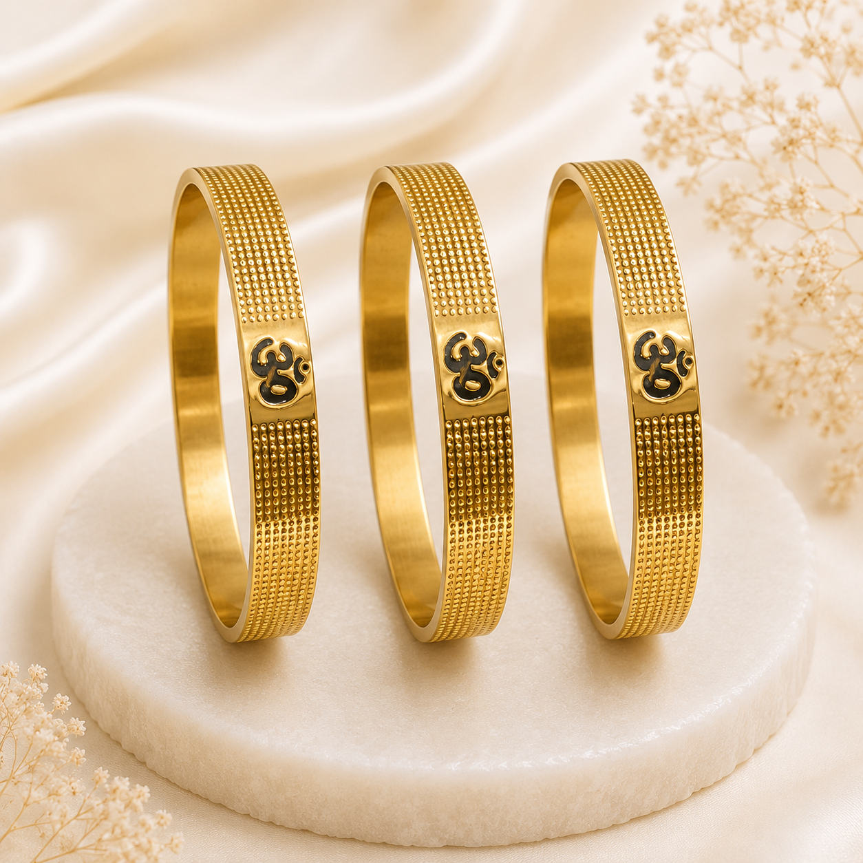 The Resilience Kada ( 18 K Gold Plated ) - Om3