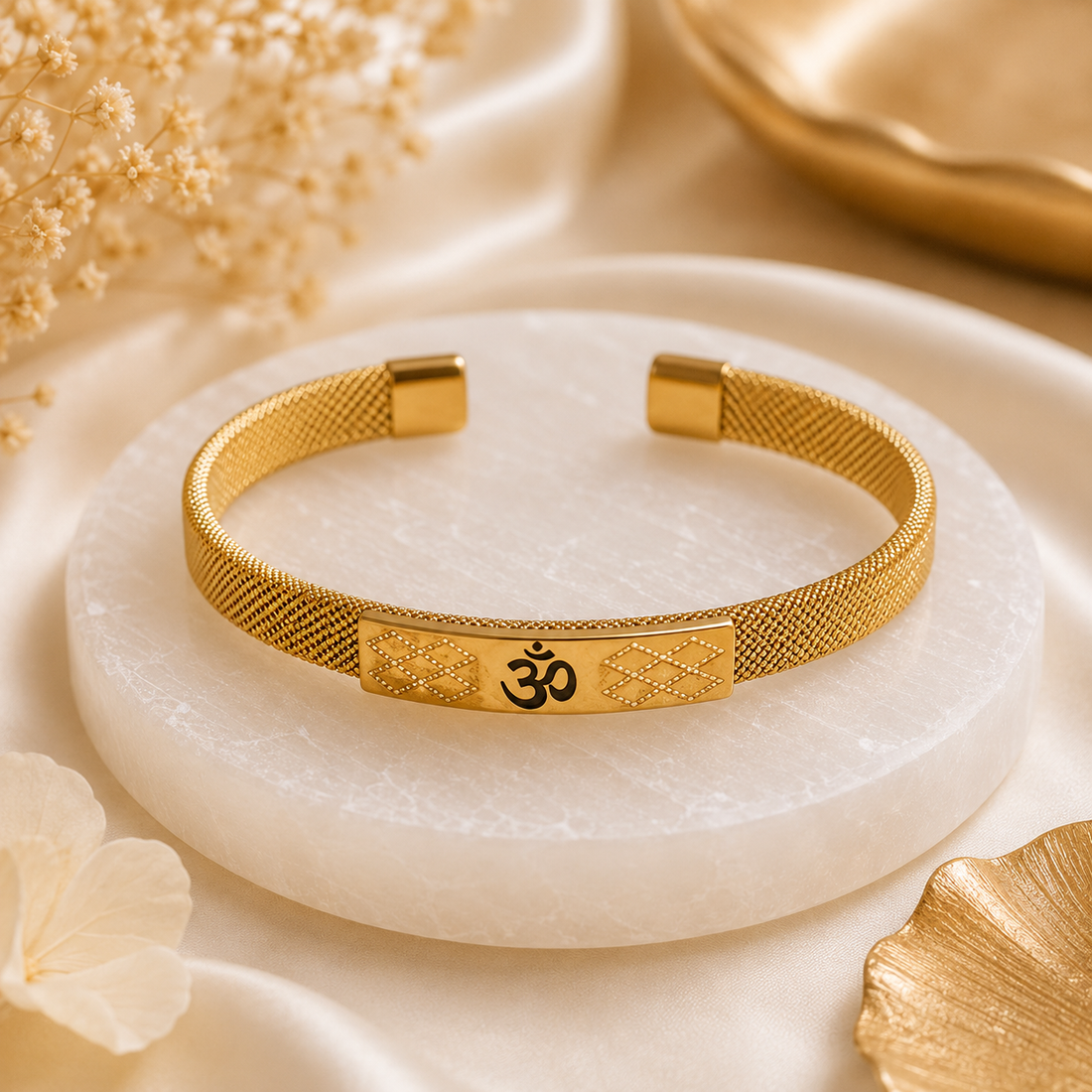 The Resilience Cuff 22k Gold Plated - Om 1