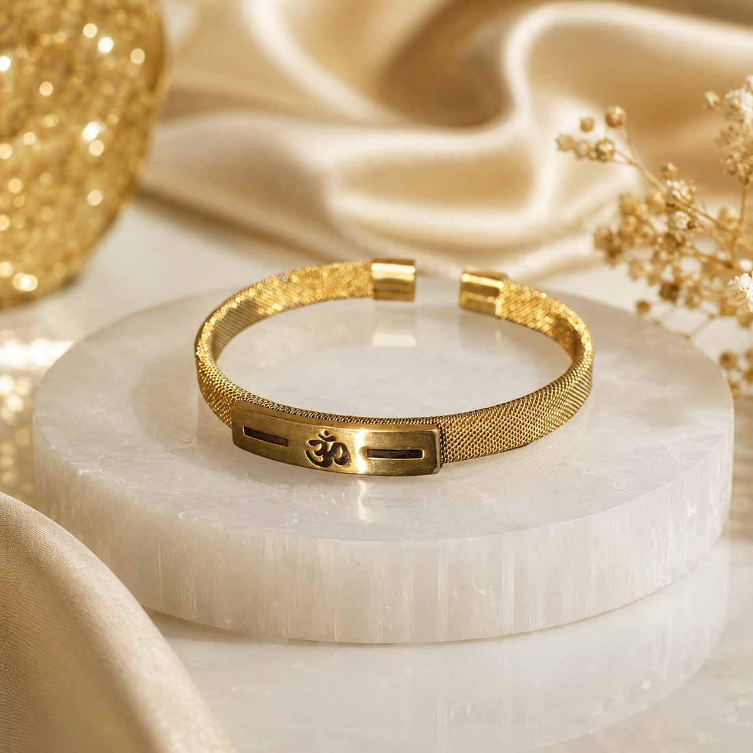 The Resilience Cuff 22k Gold Plated - Om 2