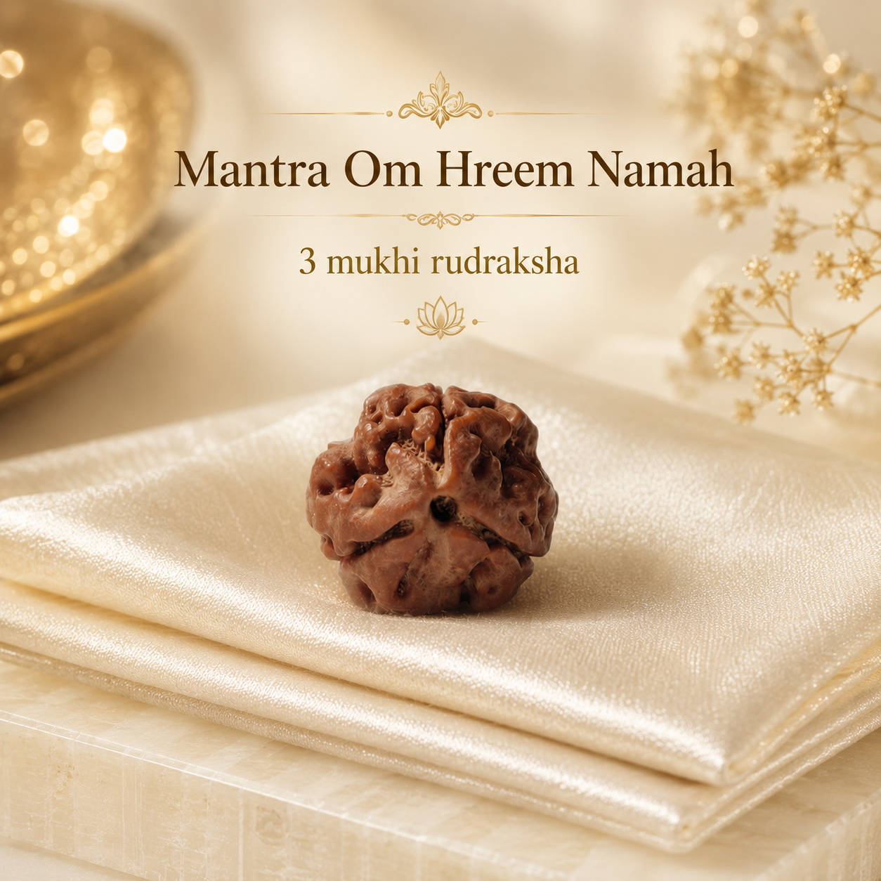 Authentic 3 Mukhi (Three-faced) Rudraksha
