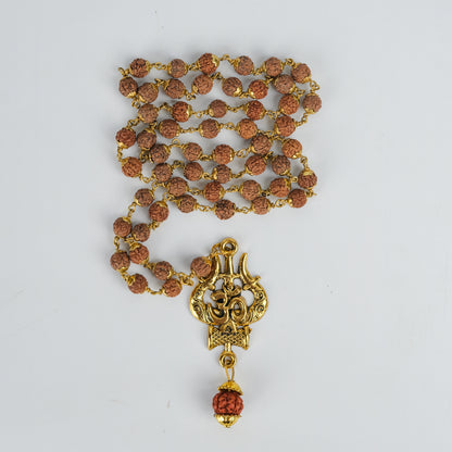 Mahakal Locket with Rudraksha Mala - Free Rudraksha Bracelet