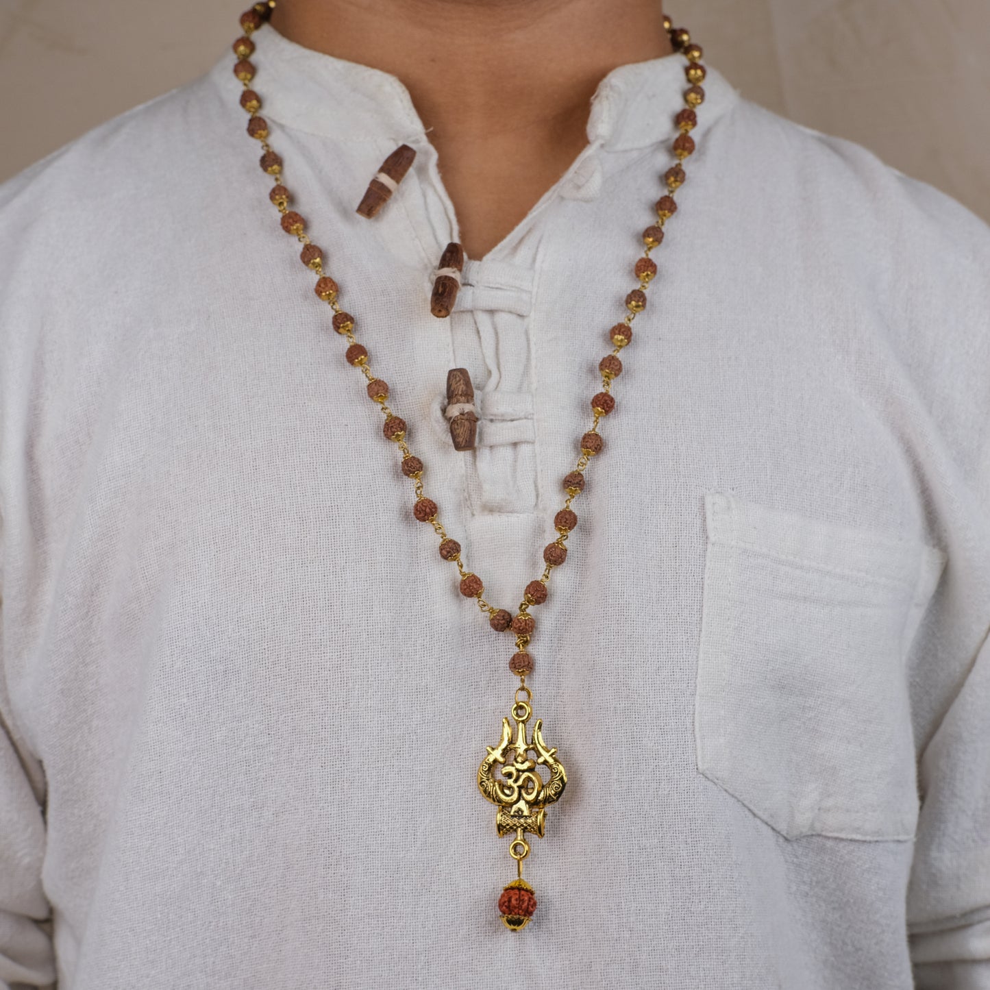 Mahakal Locket with Rudraksha Mala - Free Rudraksha Bracelet