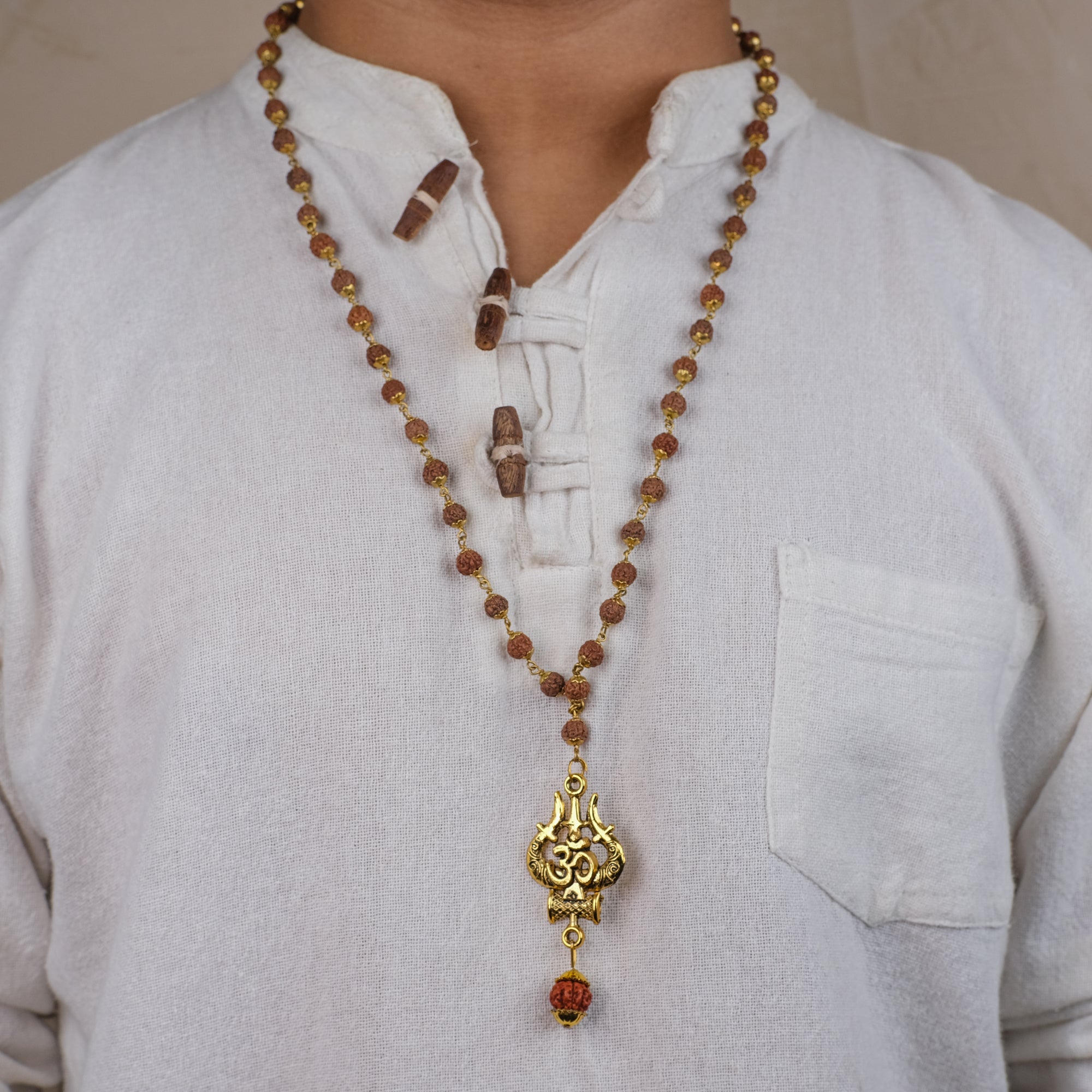 Mahakal Locket with Rudraksha Mala - Free Rudraksha Bracelet