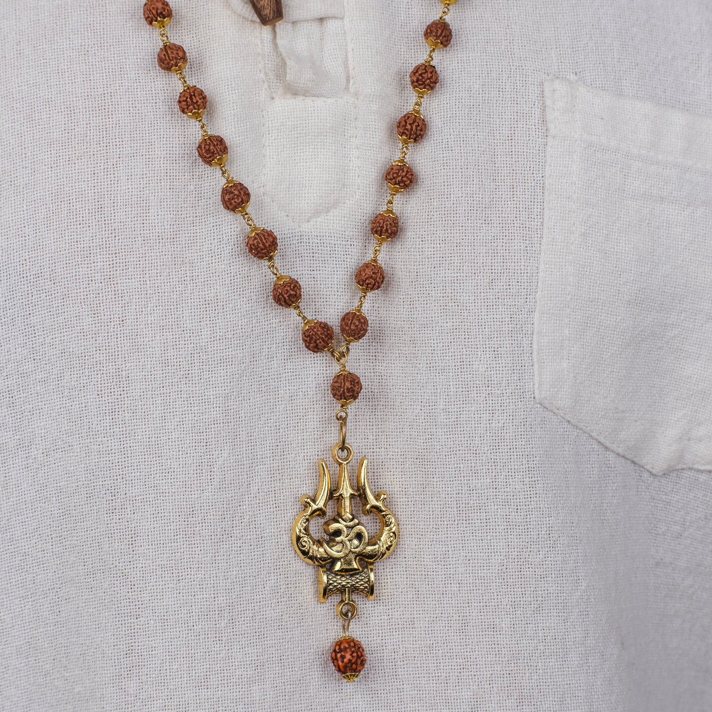 Mahakal Locket with Rudraksha Mala - Free Rudraksha Bracelet