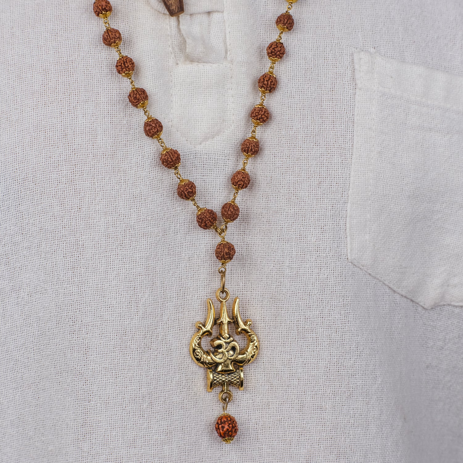 Mahakal Locket with Rudraksha Mala - Free Rudraksha Bracelet