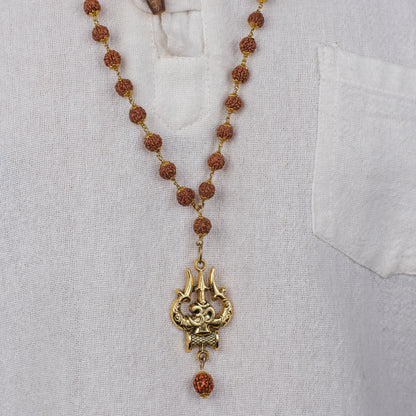Mahakal Locket with Rudraksha Mala - Free Rudraksha Bracelet