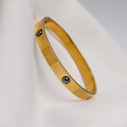 The Resilience Kada ( 18 K Gold Plated ) - Pyrite