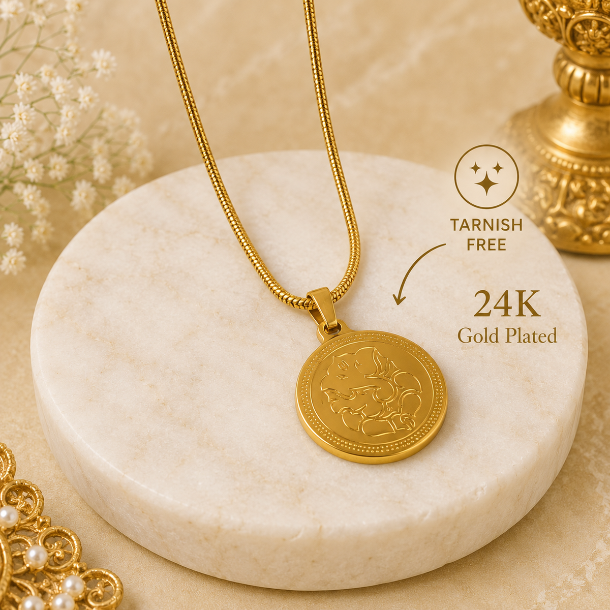 The Resilience Locket With Chain - Ganesh