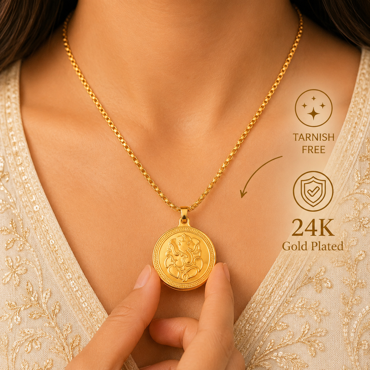 The Resilience Locket With Chain - Ganesh