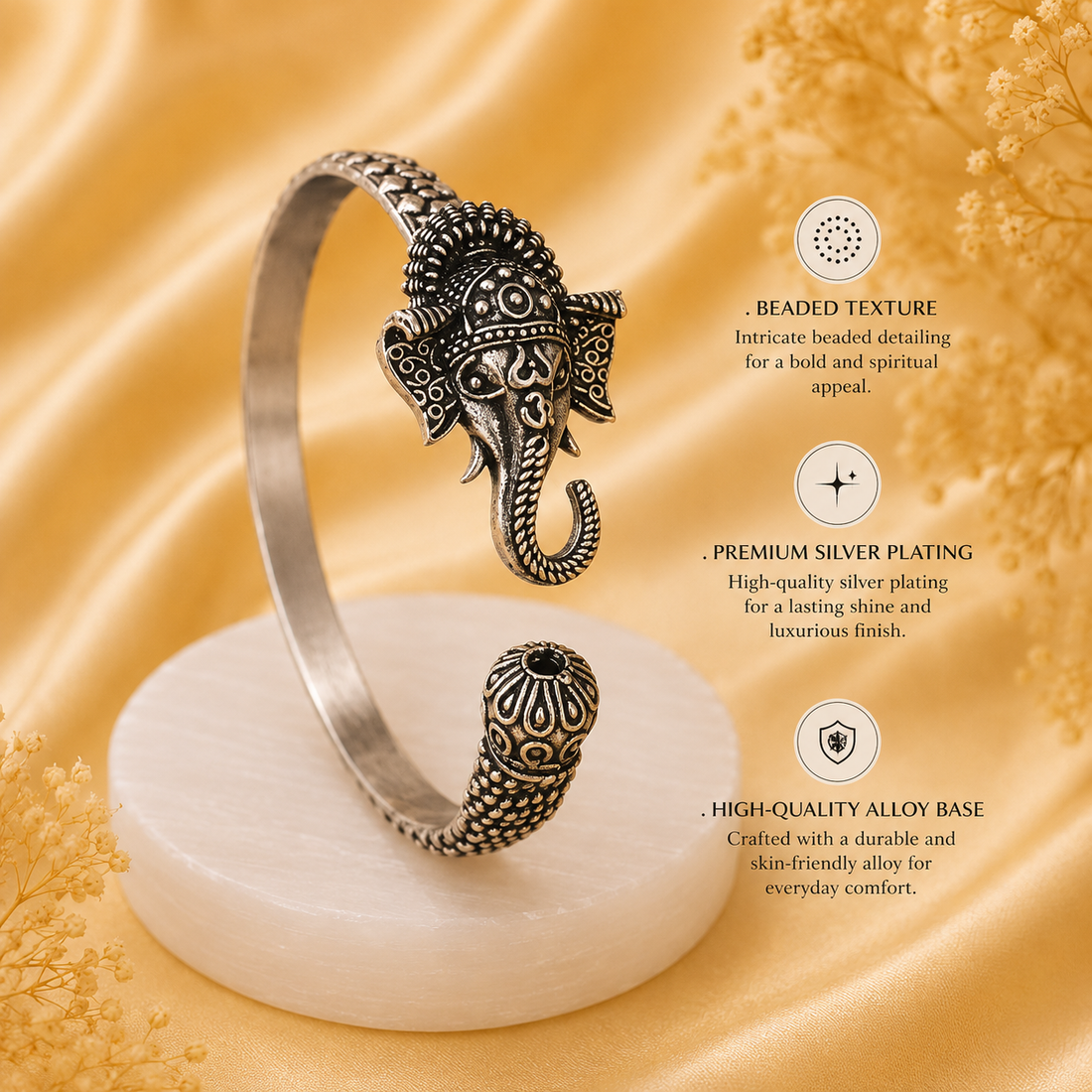 Ganpati Trident Kada – Wisdom, Power &amp; Protection